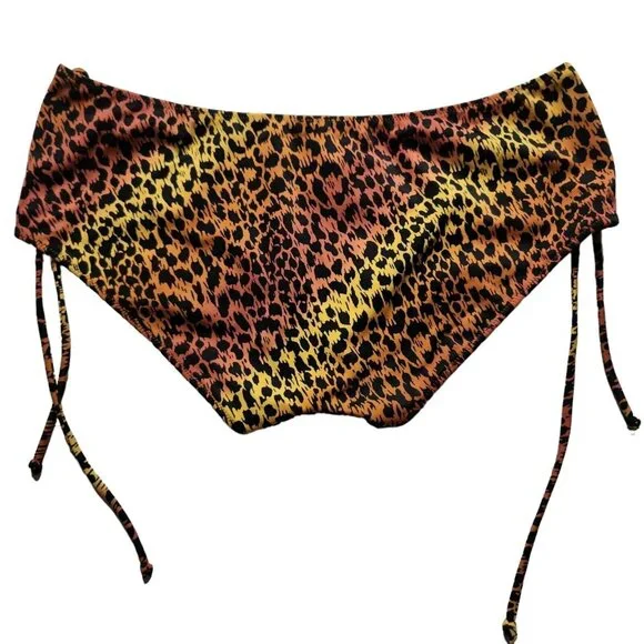 Victoria Secret Women’s Colorful Animal Print Bikini Swim Bottom SZ Medium - Picture 2 of 5